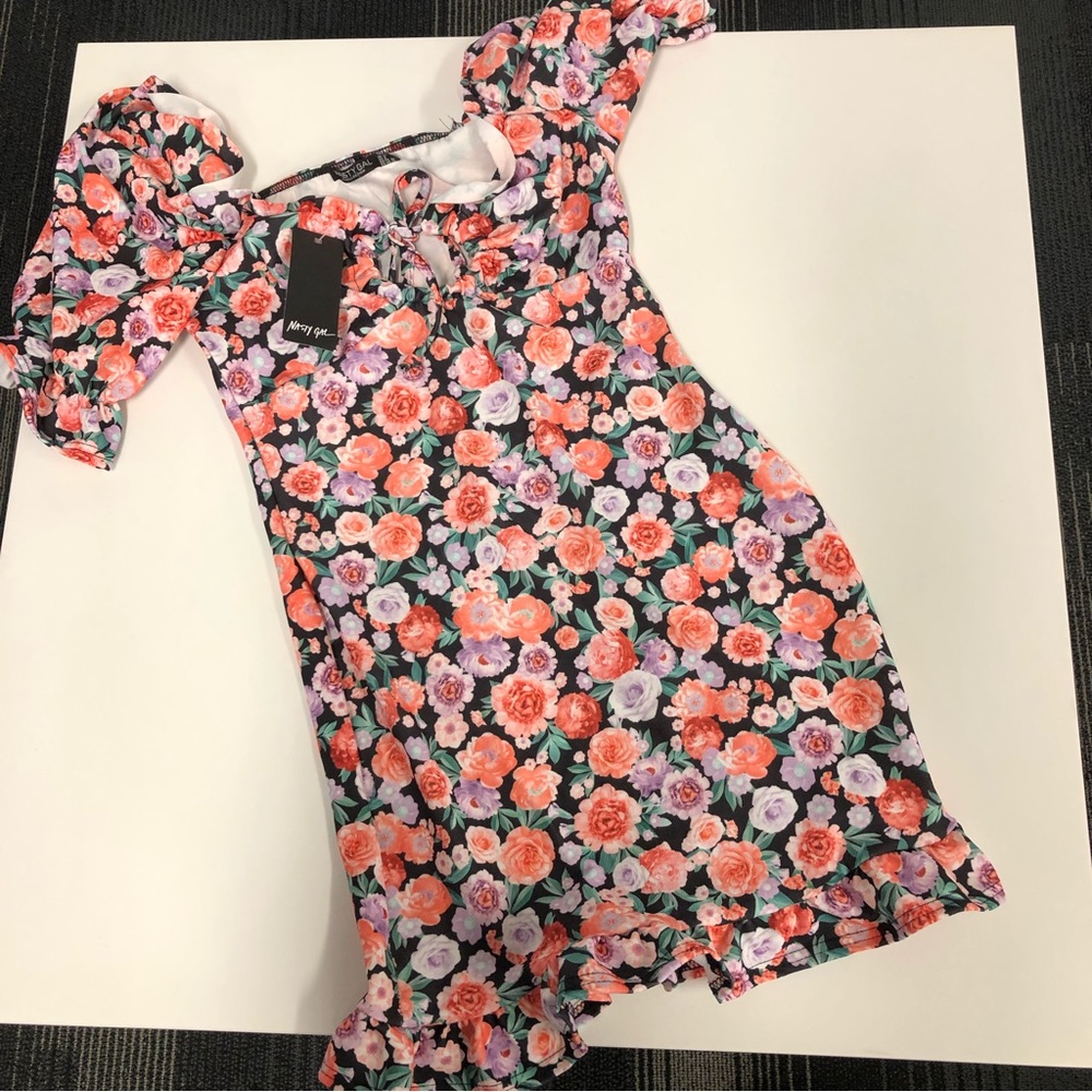 Nasty Gal We've Gotta Grow Floral Mini Dress Size 8 - Picture 4 of 10
